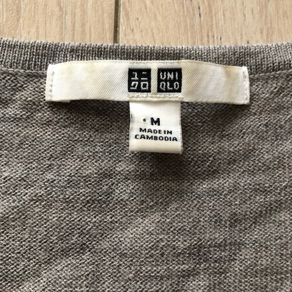 Uniqlo 100% Wool Light Sweater in Grey Size M - Picture 7 of 9